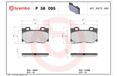 Sada brzdových destiček, kotoučová brzda BREMBO P 56 095