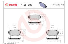 Sada brzdových platničiek kotúčovej brzdy BREMBO P 56 098