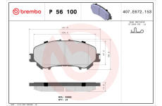 Sada brzdových destiček, kotoučová brzda BREMBO P 56 100