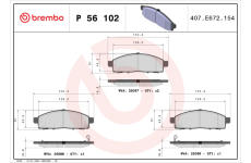 Sada brzdových destiček, kotoučová brzda BREMBO P 56 102