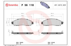 Sada brzdových platničiek kotúčovej brzdy BREMBO P 56 118