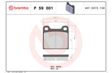 Sada brzdových platničiek kotúčovej brzdy BREMBO P 59 001