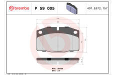 Sada brzdových platničiek kotúčovej brzdy BREMBO P 59 005