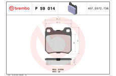 Sada brzdových platničiek kotúčovej brzdy BREMBO P 59 014