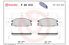 Sada brzdových destiček, kotoučová brzda BREMBO P 59 015