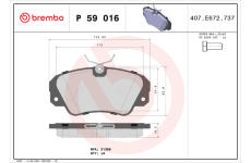 Sada brzdových destiček, kotoučová brzda BREMBO P 59 016