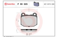 Sada brzdových destiček, kotoučová brzda BREMBO P 59 025