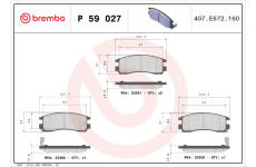 Sada brzdových platničiek kotúčovej brzdy BREMBO P 59 027