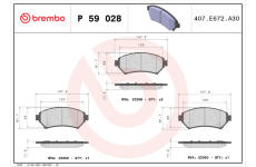 Sada brzdových destiček, kotoučová brzda BREMBO P 59 028