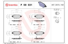 Sada brzdových platničiek kotúčovej brzdy BREMBO P 59 031