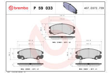 Sada brzdových platničiek kotúčovej brzdy BREMBO P 59 033