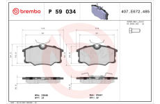 Sada brzdových platničiek kotúčovej brzdy BREMBO P 59 034