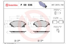 Sada brzdových destiček, kotoučová brzda BREMBO P 59 036