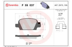 Sada brzdových destiček, kotoučová brzda BREMBO P 59 037