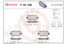 Sada brzdových platničiek kotúčovej brzdy BREMBO P 59 038X