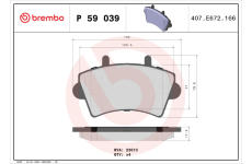 Sada brzdových platničiek kotúčovej brzdy BREMBO P 59 039