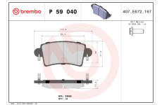 Sada brzdových platničiek kotúčovej brzdy BREMBO P 59 040