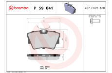 Sada brzdových platničiek kotúčovej brzdy BREMBO P 59 041