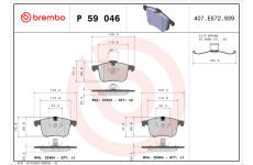 Sada brzdových destiček, kotoučová brzda BREMBO P 59 046