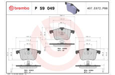Sada brzdových destiček, kotoučová brzda BREMBO P 59 049