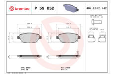 Sada brzdových platničiek kotúčovej brzdy BREMBO P 59 052