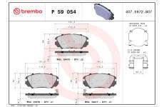 Sada brzdových destiček, kotoučová brzda BREMBO P 59 054