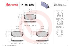 Sada brzdových destiček, kotoučová brzda BREMBO P 59 055