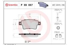 Sada brzdových destiček, kotoučová brzda BREMBO P 59 057