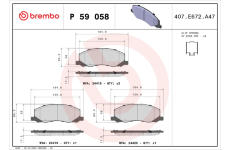 Sada brzdových destiček, kotoučová brzda BREMBO P 59 058