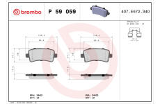 Sada brzdových destiček, kotoučová brzda BREMBO P 59 059