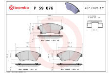 Sada brzdových platničiek kotúčovej brzdy BREMBO P 59 076