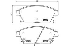 Sada brzdových destiček, kotoučová brzda BREMBO P 59 077