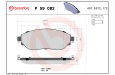 Sada brzdových platničiek kotúčovej brzdy BREMBO P 59 082