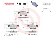 Sada brzdových destiček, kotoučová brzda BREMBO P 59 083