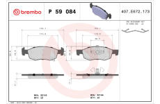 Sada brzdových destiček, kotoučová brzda BREMBO P 59 084