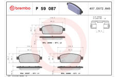 Sada brzdových destiček, kotoučová brzda BREMBO P 59 087