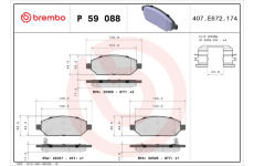 Sada brzdových destiček, kotoučová brzda BREMBO P 59 088