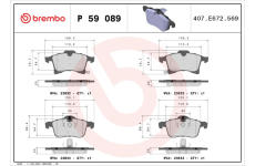 Sada brzdových destiček, kotoučová brzda BREMBO P 59 089