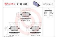 Sada brzdových platničiek kotúčovej brzdy BREMBO P 59 090