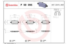 Sada brzdových destiček, kotoučová brzda BREMBO P 59 095