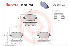 Sada brzdových destiček, kotoučová brzda BREMBO P 59 097