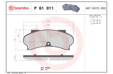 Sada brzdových destiček, kotoučová brzda BREMBO P 61 011