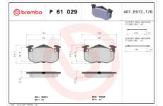 Sada brzdových destiček, kotoučová brzda BREMBO P 61 029