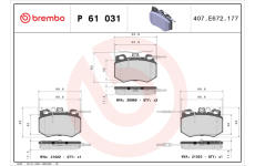 Sada brzdových platničiek kotúčovej brzdy BREMBO P 61 031