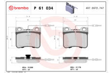 Sada brzdových platničiek kotúčovej brzdy BREMBO P 61 034