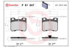 Sada brzdových destiček, kotoučová brzda BREMBO P 61 047