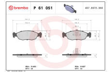 Sada brzdových platničiek kotúčovej brzdy BREMBO P 61 051