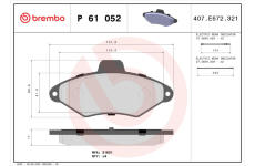 Sada brzdových destiček, kotoučová brzda BREMBO P 61 052