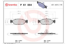 Sada brzdových platničiek kotúčovej brzdy BREMBO P 61 054