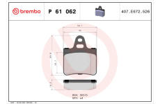 Sada brzdových destiček, kotoučová brzda BREMBO P 61 062